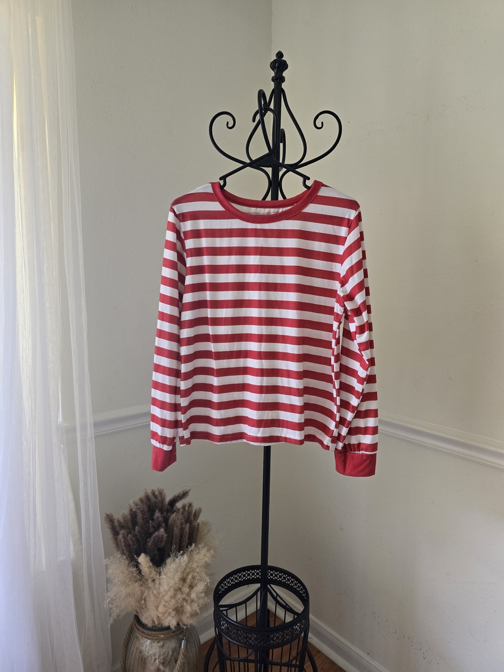 Kids Red and White Stripe Pajama Set - Classic Comfort - Picture 7 of 10